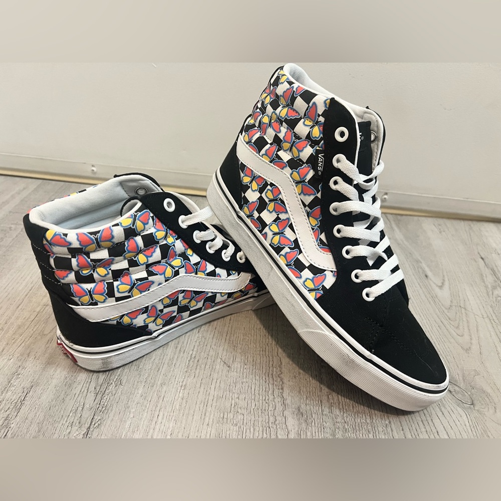 Vans High-Tops with Colorful Butterfly Design